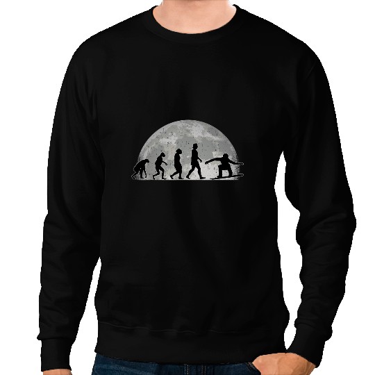 Skiing Ski Evolution Moon Winter Sports Snowboard Sweatshirts