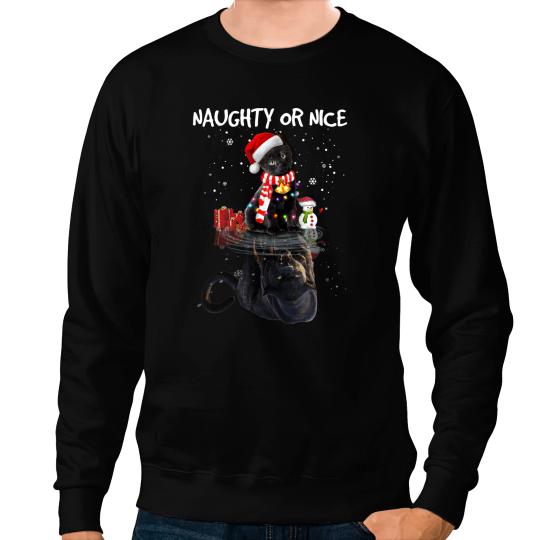black cats Paws Naughty Or Nice Sweatshirts
