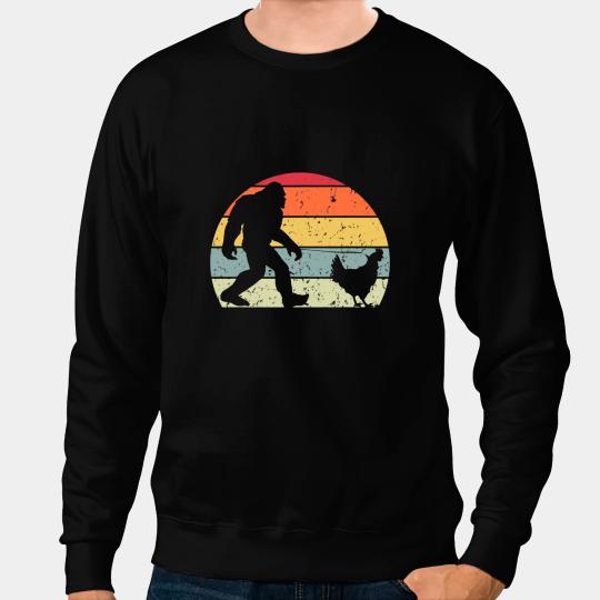 Chicken Poultry Funny yetis Retro vintages Sasquatch bigfoots Walking Chicken Sweatshirts