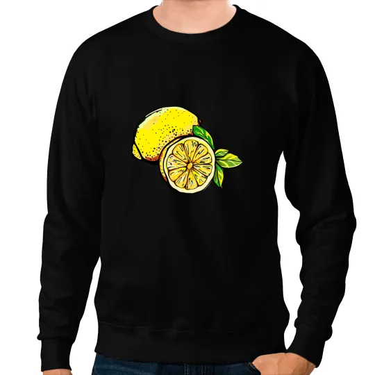 Lemon Citrus Fruit Slice Cut Lemon Sweatshirts