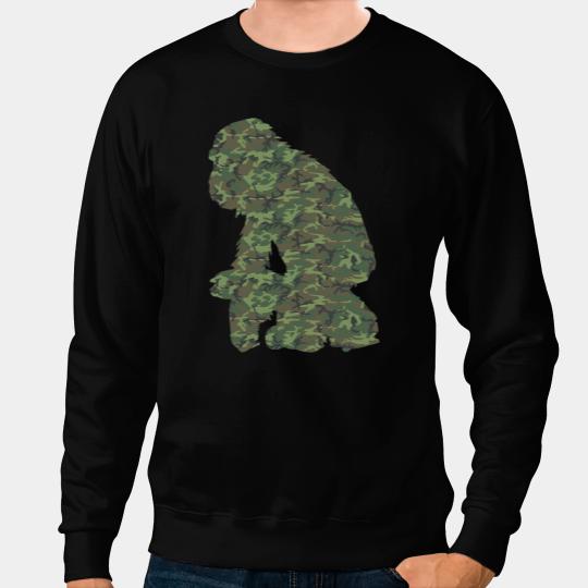 Military Chimpanzee Camo Print US Monkey Veteran Men Gift 4 Sweatshirts