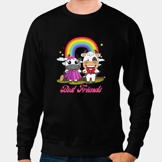 Cattle Cow Cute Strawberry Cow bests Friends Sweatshirts