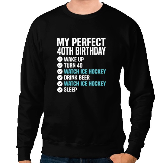 Hockey Gift 40 Years Old Perfect 40th Birthday Ice Hockey 40th Birthday Sweatshirts