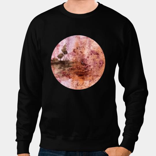 Full Moon Bohemian Boho Watercolor Samhain Tarot Card Sweatshirts