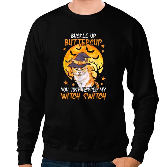 Cat Paws Buckle Up Buttercup Halloween Costume Funny Cat Graphic Idea 66 Sweatshirts