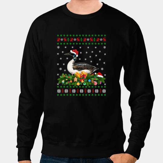 Duck Gift Loon Duck Bird Lover xmass Santa Hat Ugly Loon Duck Christmas 201 Sweatshirts