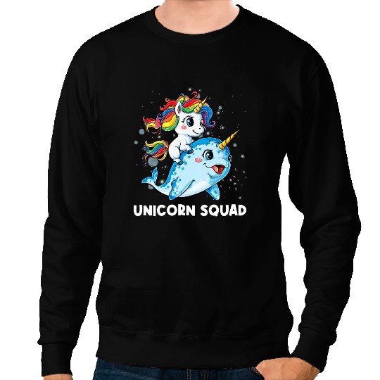 Narwhal Lover Funny Unicorns And Narwhal Squad Birthday Party Sweatshirts