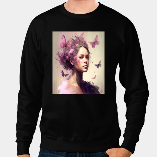 BC Breast Cancer Survivor Pink Flower Hair Girl Cancer Sweatshirts