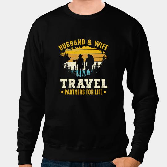 Husband And Wife Travel Partners For Life Beach Traveling 1 Sweatshirts