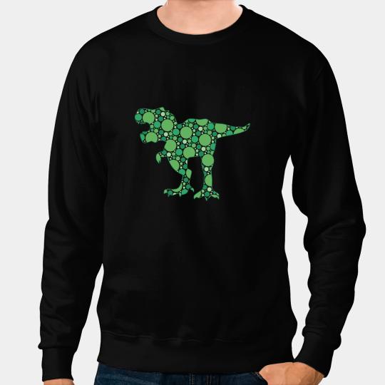 Dinosaur Dino International Dot Day Green Polka Dot T Rex Dinosaur Kids Sweatshirts