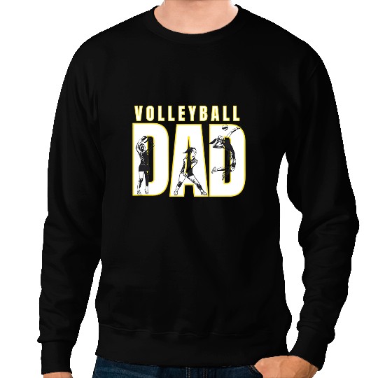 Volleyball Gift Dad Black and Gold Sweatshirts