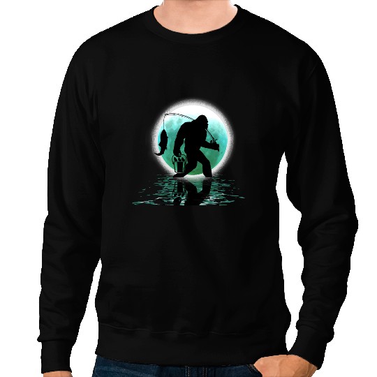 Fishing bigfoots Funny Sasquatch Fishermanfor Men Women 195 Fisher Hook Fisher Sweatshirts