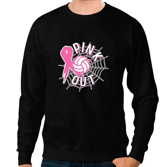 Volleyball Gift Pink Out Pink Ribbon Breast cancer awareness Sweatshirts