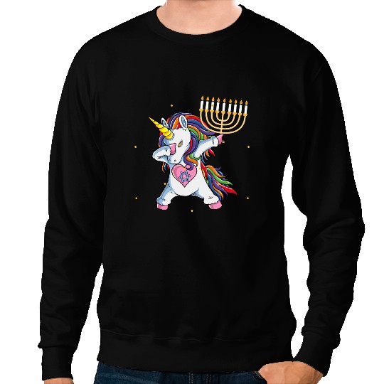 Unicorns Lover Pony Menorah Unicorns Jewnicorn Hanukkah Pajamas Chanukah 06 Sweatshirts