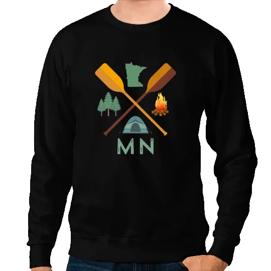 Camping Camp Minnesota Camping Canoeing and Hiking Nature Camper Sweatshirts
