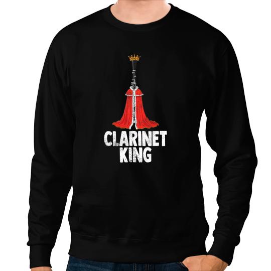 Clarinet Lover king concert clarinetist musician music saxophone 1 Sweatshirts