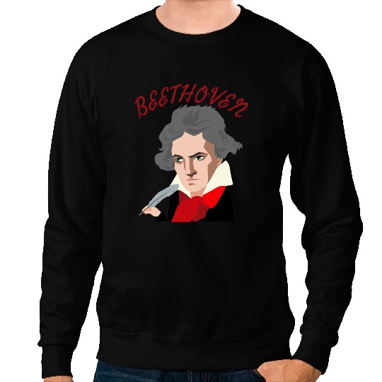 Classic Big Head Beethoven Classical Music Composer Sweatshirts