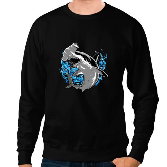 Ocean Shark Cool Marine Life Underwater Hammerhead Shark Sweatshirts