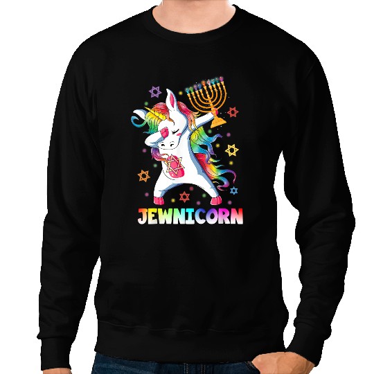Unicorns Lover Pony Jewnicorn Funny Hanukkah Unicorns Girl Women Pajamas 8 Sweatshirts