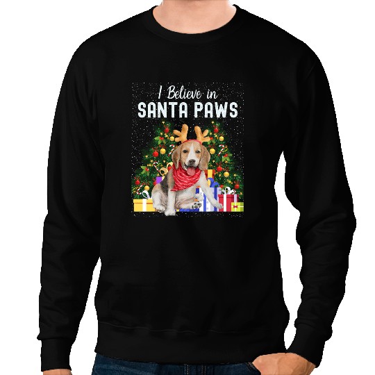 I Believe In Santa Paws Cute Christmas Beagle Puppy462 Sweatshirts