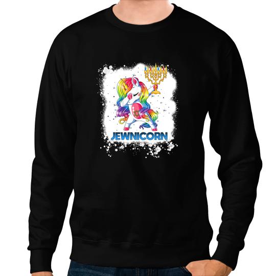 Unicorns Lover Pony Funny Jewnicorn Cute Unicorns Menorah Hanukkah Men Women 9 Sweatshirts