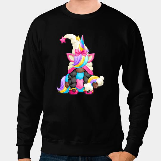 Unicorns Black Pride Unicorns For Afro American Women Melanin Gnome 1 Sweatshirts