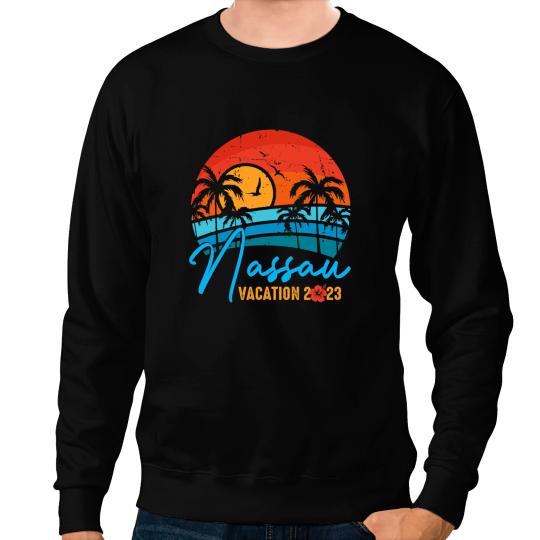 Nassau Bahamas Palm Tree Beach Summer Vacation Sweatshirts