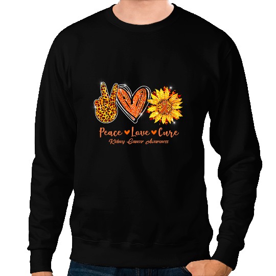 Kidney Disease Daisy Peace Love Cure Kidney Cancer Awareness Gift 1 Sweatshirts