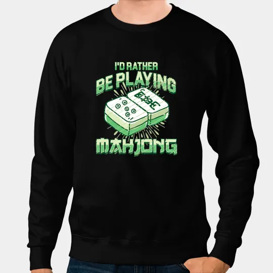 Mahjong Tiles Player Chinese Board Gaming Lover Solitaire Sweatshirts