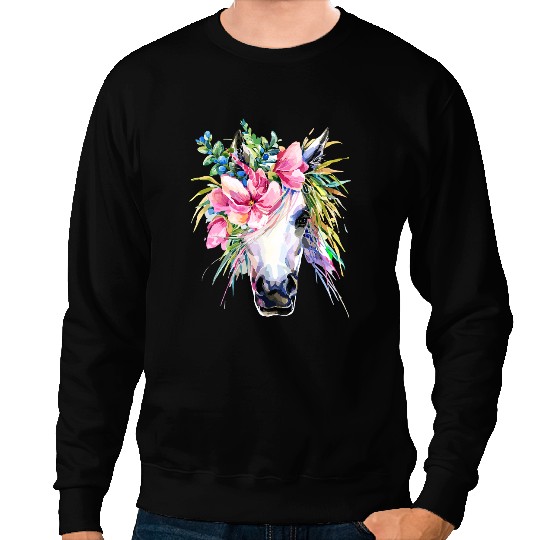 Funny Horse Hand painted Horse 19 Sweatshirts