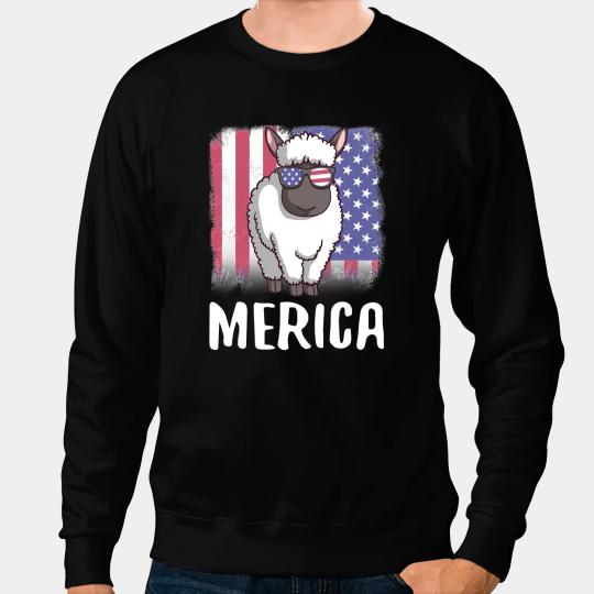 Sheep Lamb Merica Sheep USA American Flag 183 farmer Ewe Sheeps Sweatshirts