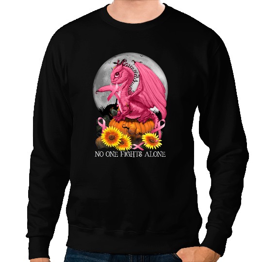 Dragon Animals BC Breast Cancer Dragon No One Fights Alone Cancer Sweatshirts