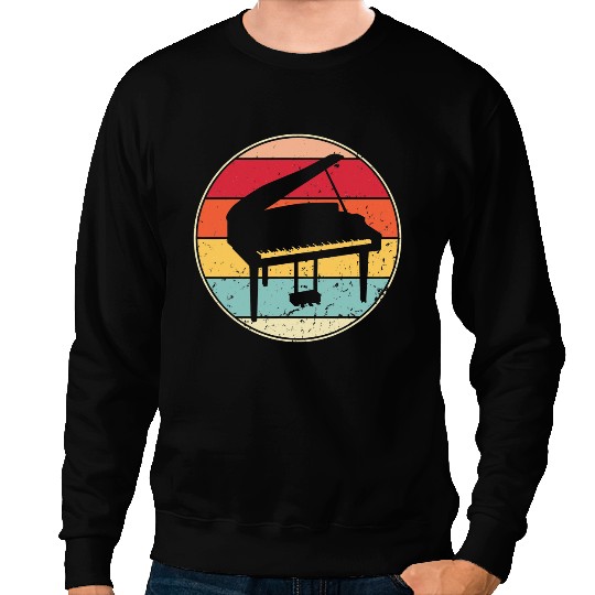 Piano Music vintages Piano Retro Piano Silhouette Musical Classical Music 2 Sweatshirts