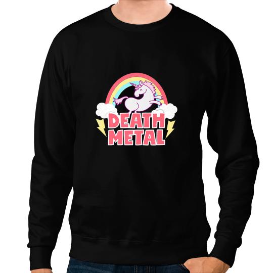 Unicorns Lover Pony Death Metal Rainbow Clouds Thunder 272 Sweatshirts