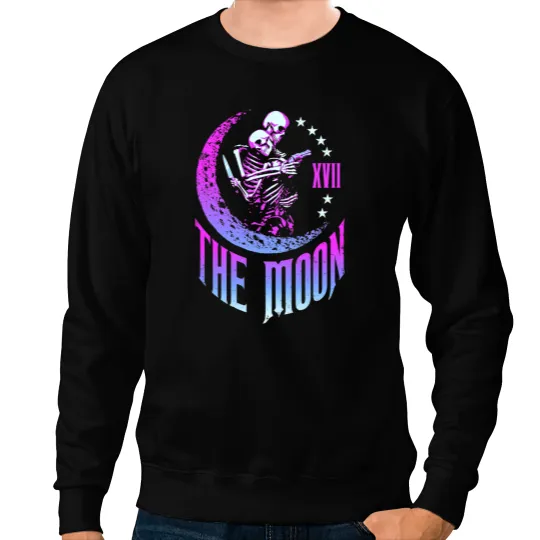Moon Tarot Card Skeletons Couple Outlaw Gothic Astrology 1 Sweatshirts