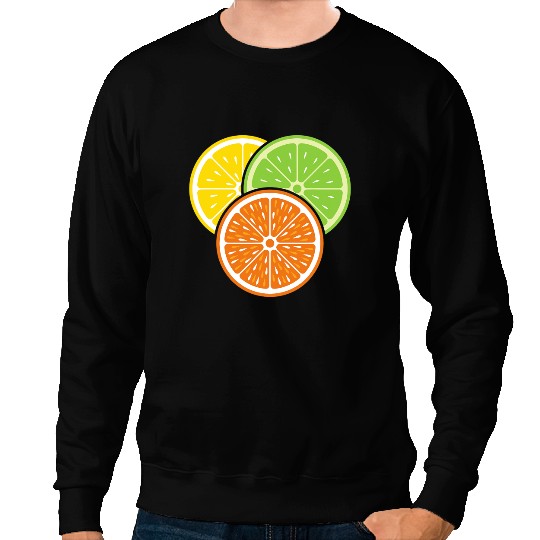 Lemon Slice Lime Orange Citrus Vegan Summer Fruit Sweatshirts