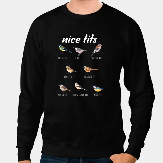 Funny Nice Tits Birdwatching Bird Watching Birding Binocular Sweatshirts