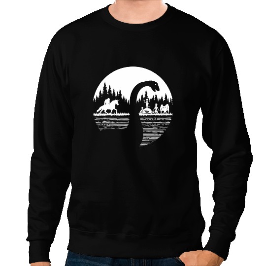 Unicorns bigfoots Loch Ness Monster Funny Sasquatch Riding Sweatshirts