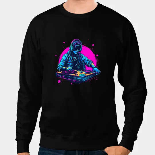 Synthwave DJ Design Edm Rave Sweatshirts