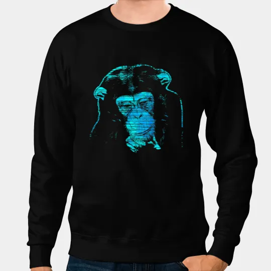 Monkey chimpanzee thoughtful wild animal primate nature Sweatshirts