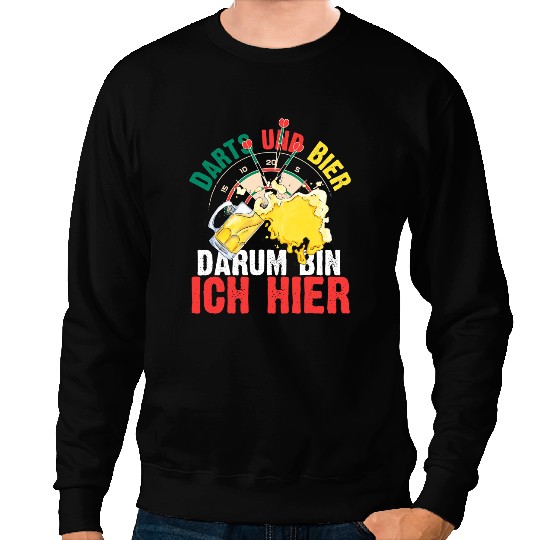 Mens Darts and Bier um um ich hier Bullseye Funny Dart Sweatshirts
