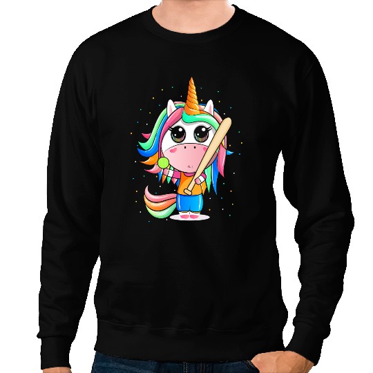 Unicorns Lover Pony playing Baseball Catcher Pitcher Player Sport 8 Sweatshirts