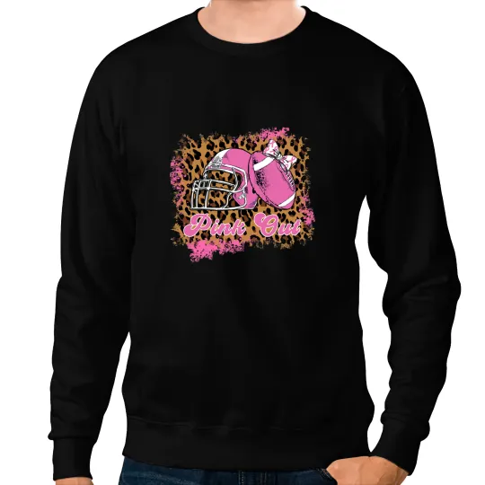 Football Gift Breast Cancer Ribbon Women Pink Out Football Sweatshirts