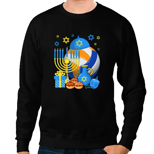 Volleyball Gift Funny Jewish Volleyball Ball Menorah Happy Hanukkah Chanukah528 Sweatshirts