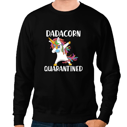 Unicorns Lover Pony Dadacorn Dad Fathers Day Quarantined101 Sweatshirts
