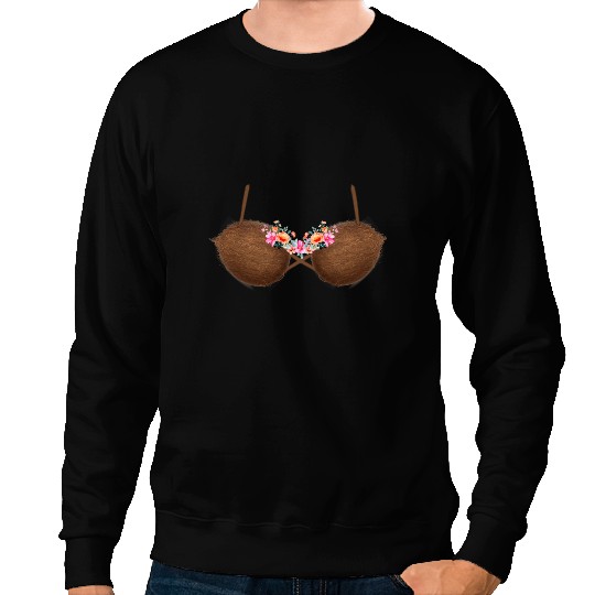Summer Coconut Bra Hawaii Luau Flowery Costume Funny Sweatshirts