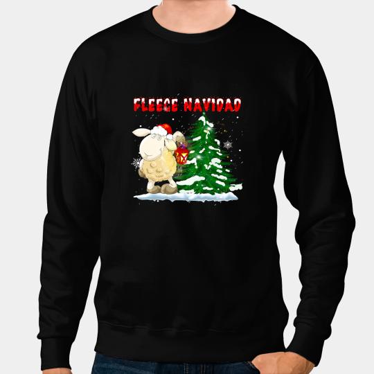 Sheep Lamb Fleece Feliz Navidad Funny Cute Sheep Christmas 268 Ewe Sheeps Sweatshirts