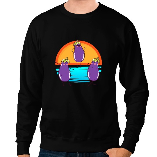 Rainbow Eggplant Summer Time Fruit Vegetable vintages Retro Sweatshirts