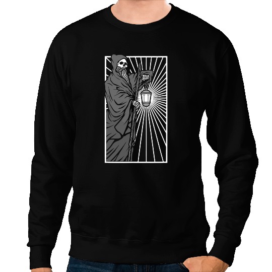 The Hermit Tarot Card Gothic Halloween Grim Reaper Goth 3 Sweatshirts