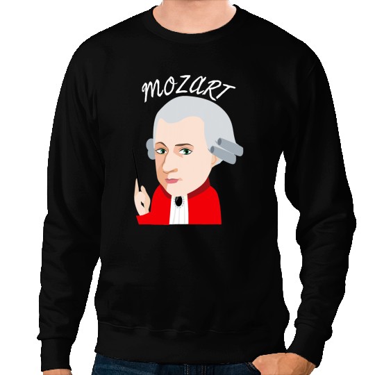 Famous Music Genius Classical Music Composer Big Head Mozart Sweatshirts
